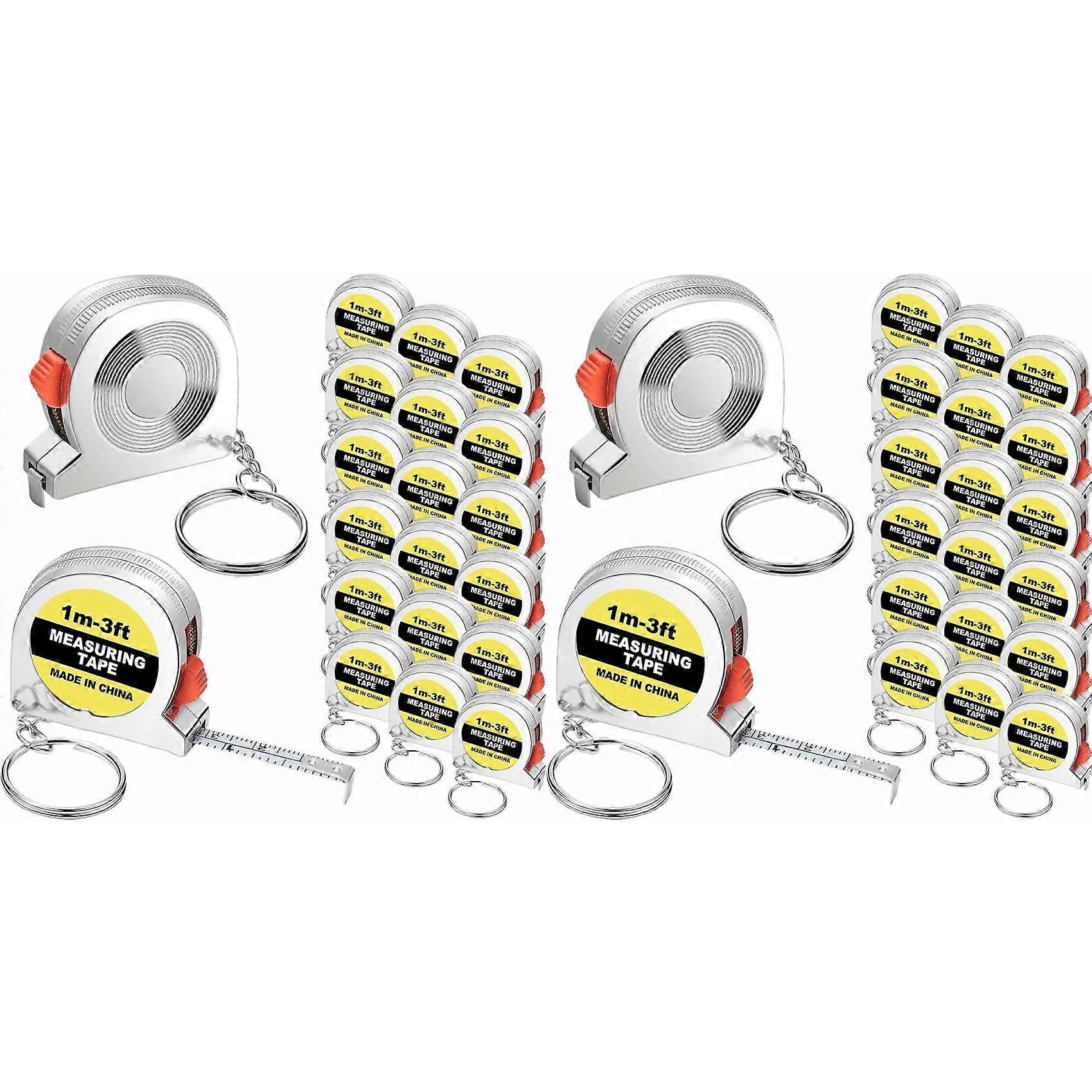 40X Tape Measure Keychains Functional Retractable Measuring Tape Keychains with Slide Lock 1M/3FT,B