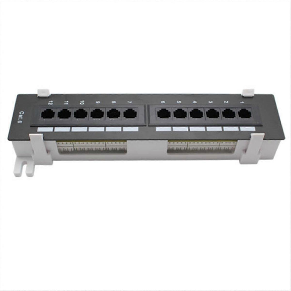 12 Port CAT6 Patch Panel RJ45 Networking Wall Mount Rack