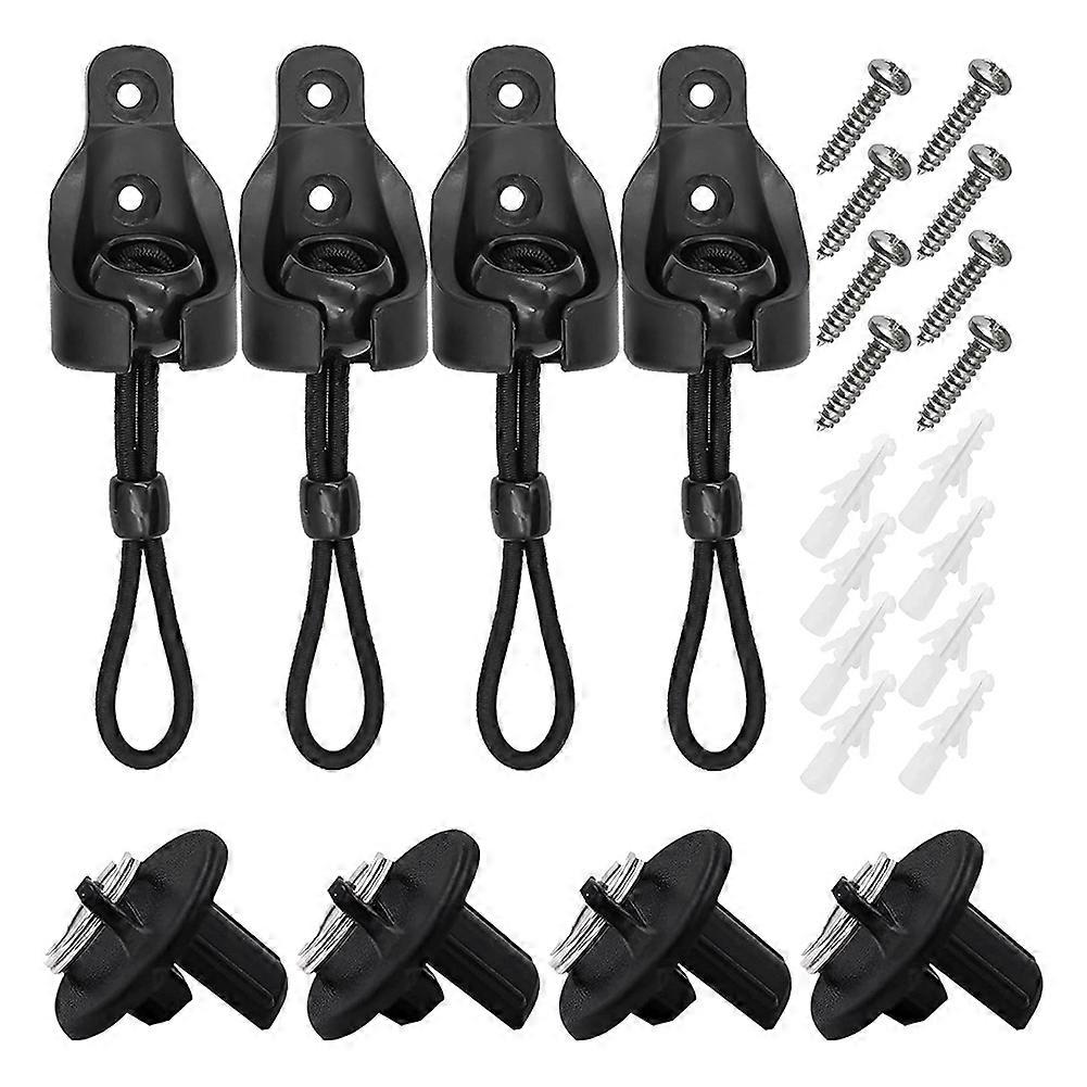Roller Shade Hardware Bungee Kit and End Cap Shade Tie Downs 4Pack