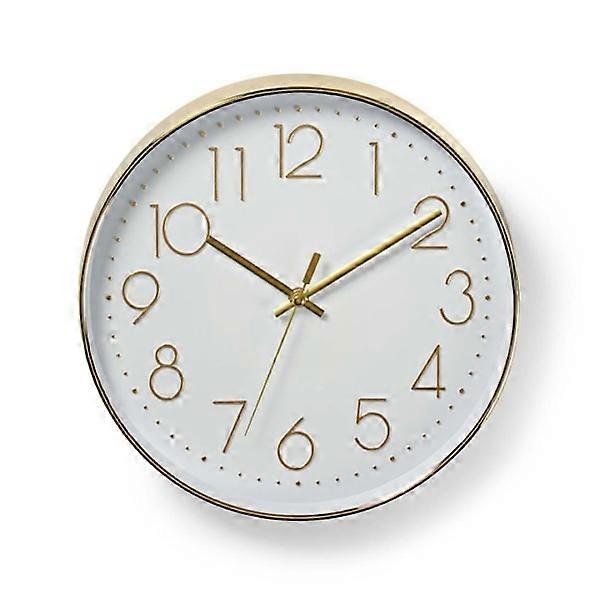 Nedis Wall Clock | Diameter: 300 mm | Plastic | Gold / White