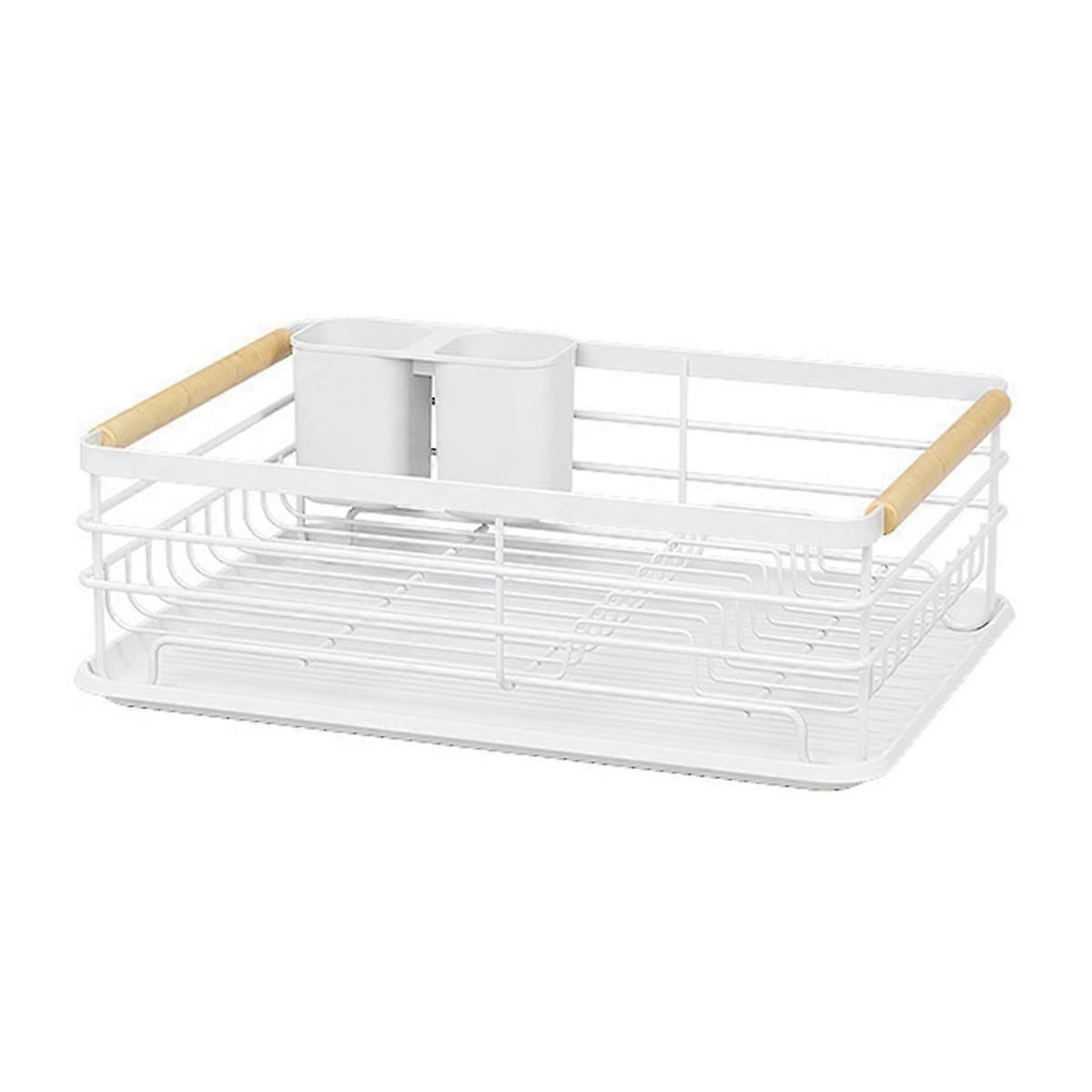 Kitchen Table with Detachable Drip Tray, Tableware Storage Rack
