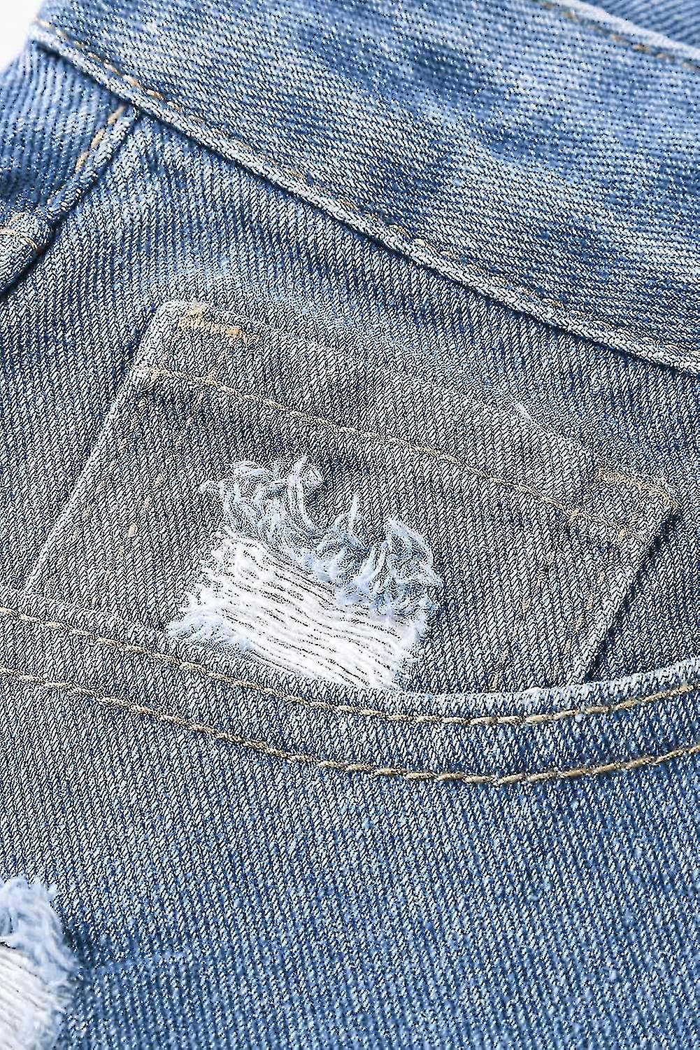 Style Holes Blue Distressed Mom Jeans