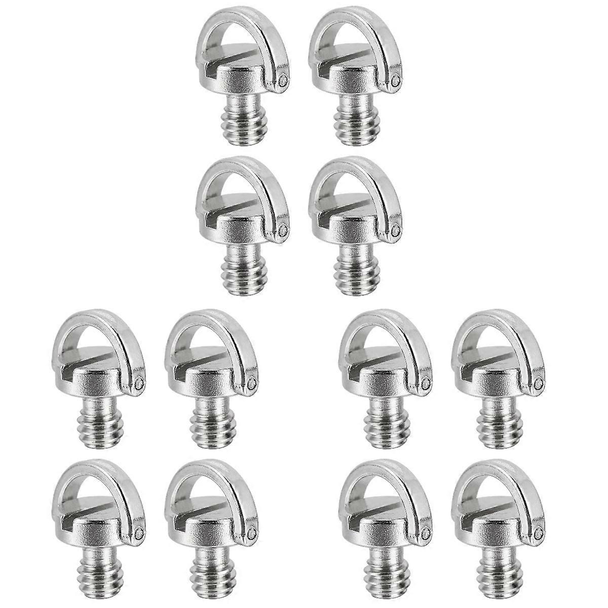 Screw Camera Mounting D-Ring Iron 1/4 to Tripod Adapter Quick Release Plate 12 Pcs