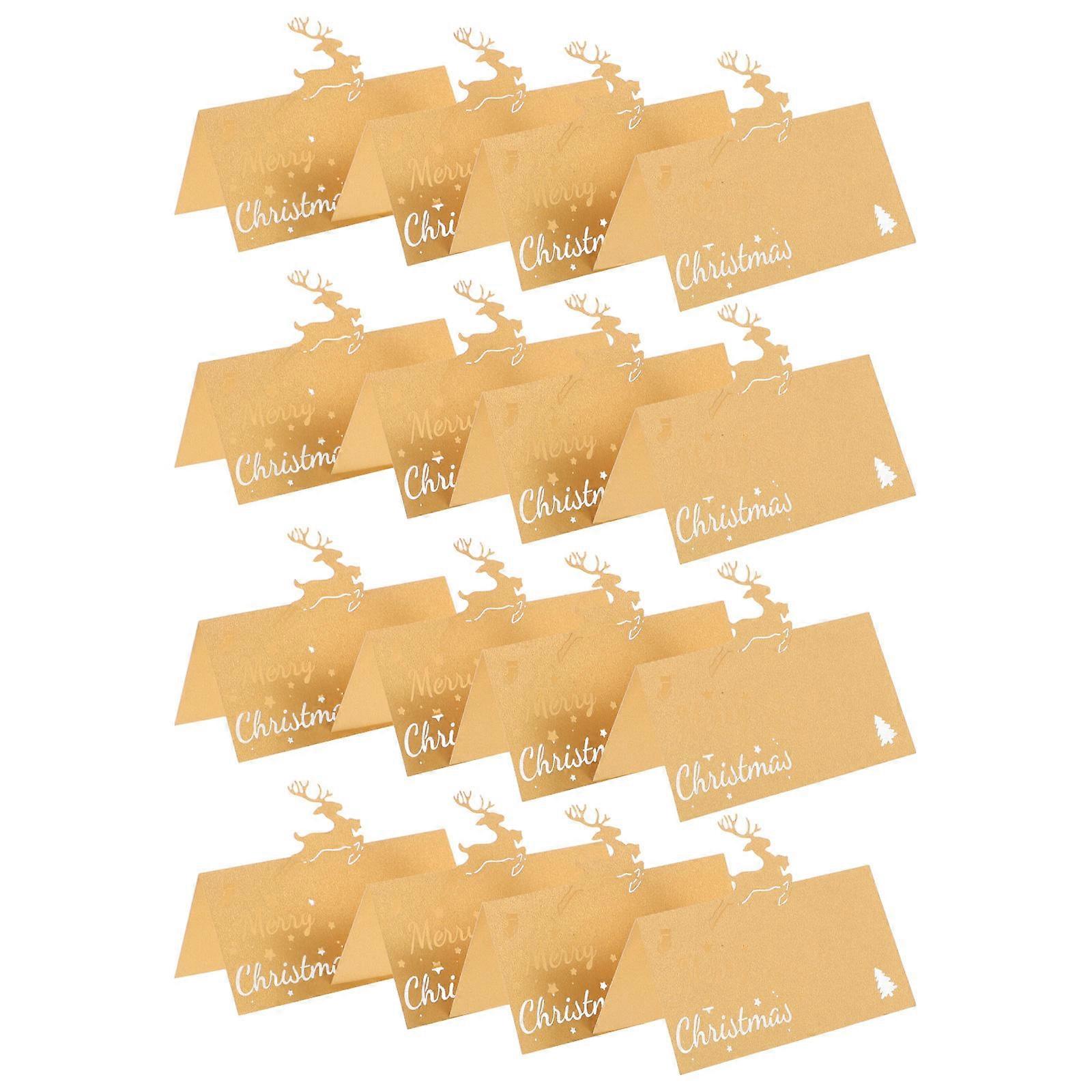 Christmas Place Card Reindeer Hollow Paper for 50Pcs Table Setting Name Cards