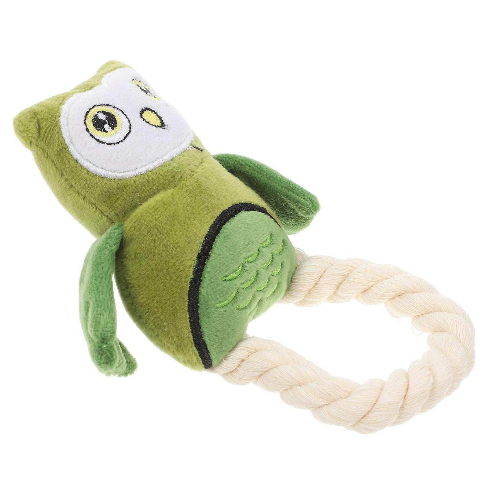 Durable Owl Toy for Cats Interactive Plush Rope Chewing