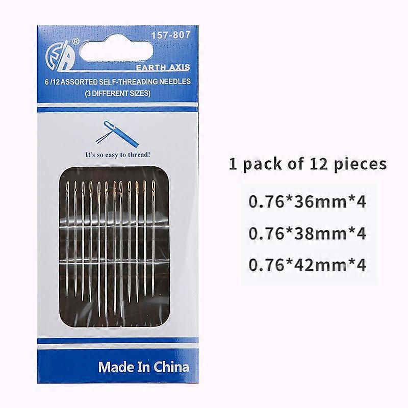 Aiguilles à coudre multi-tailles à ouverture latérale en acier inoxydable pour repriser la couture Hocomehold Outils à main Outils et accessoires de couture