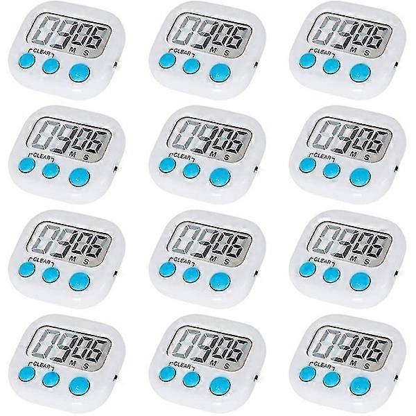 12-pack Digital Kitchen Timer with On/Off Button, Loud Alarm