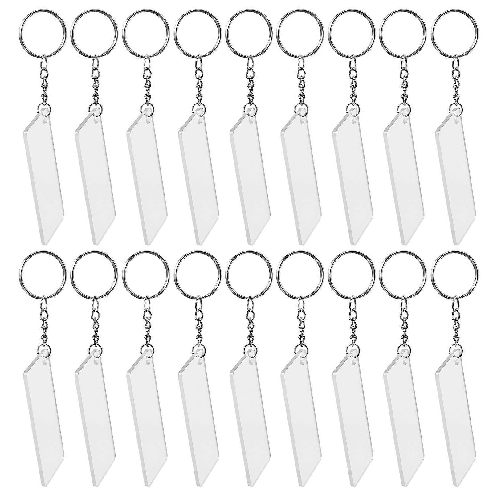 Acrylic Keychain Kit for DIY Use 30Sets of Blank Keychain Blanks