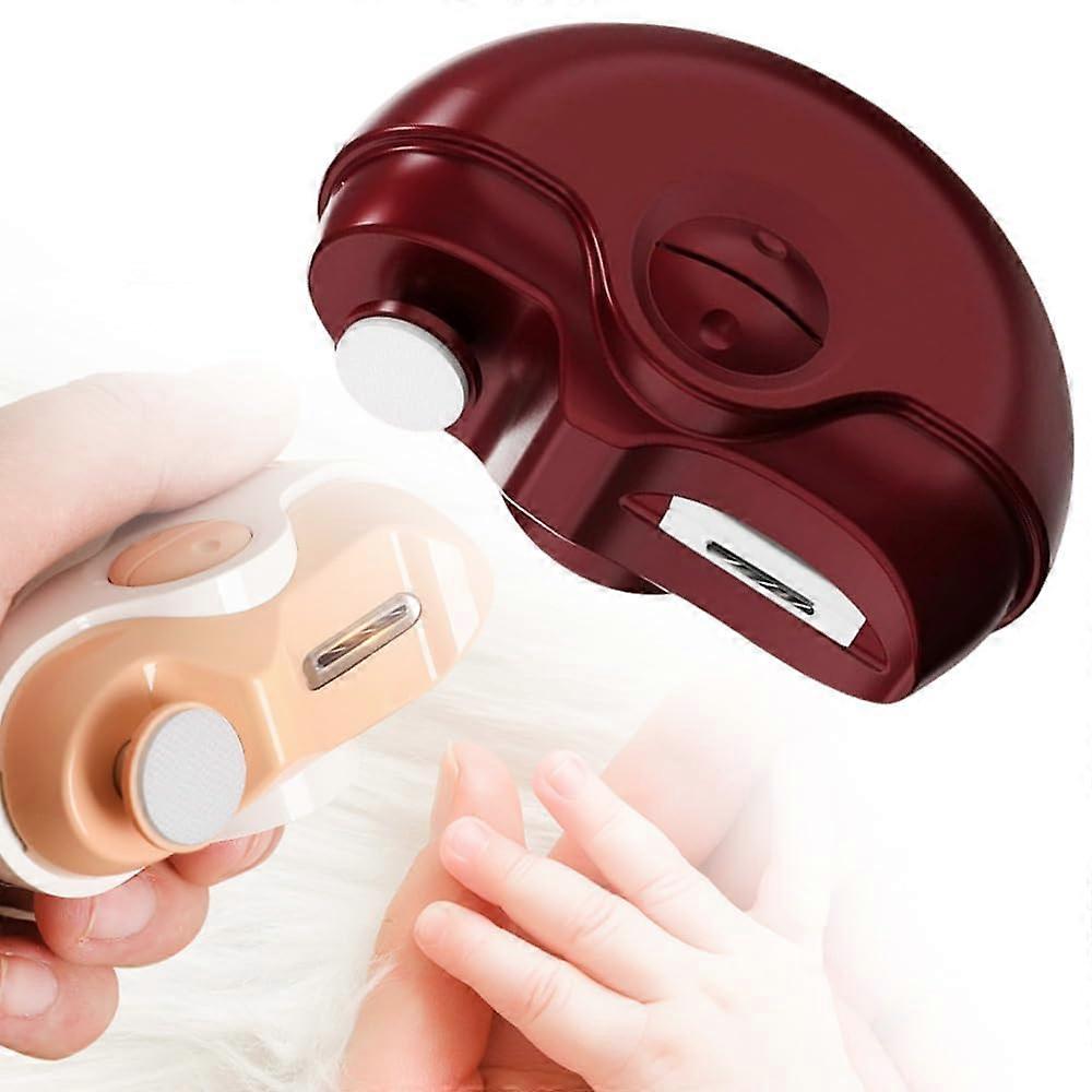 Electric Nail Clipper with Dual Speed Modes, LED Light, Rechargeable Trimmer for Seniors and Thick Toenails, Red