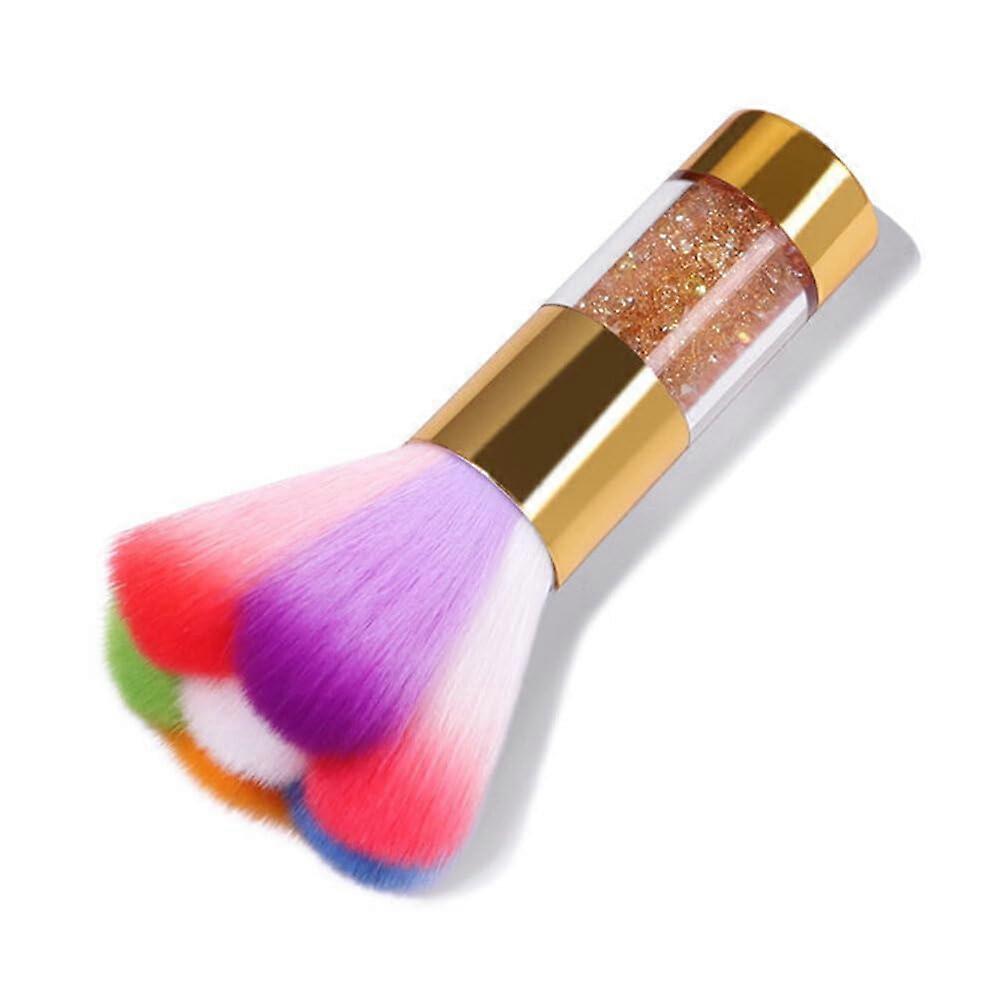 Nail Art Dust Brush with Elegant Rhinestone Handle, Soft Bristles for Acrylic and Makeup Use