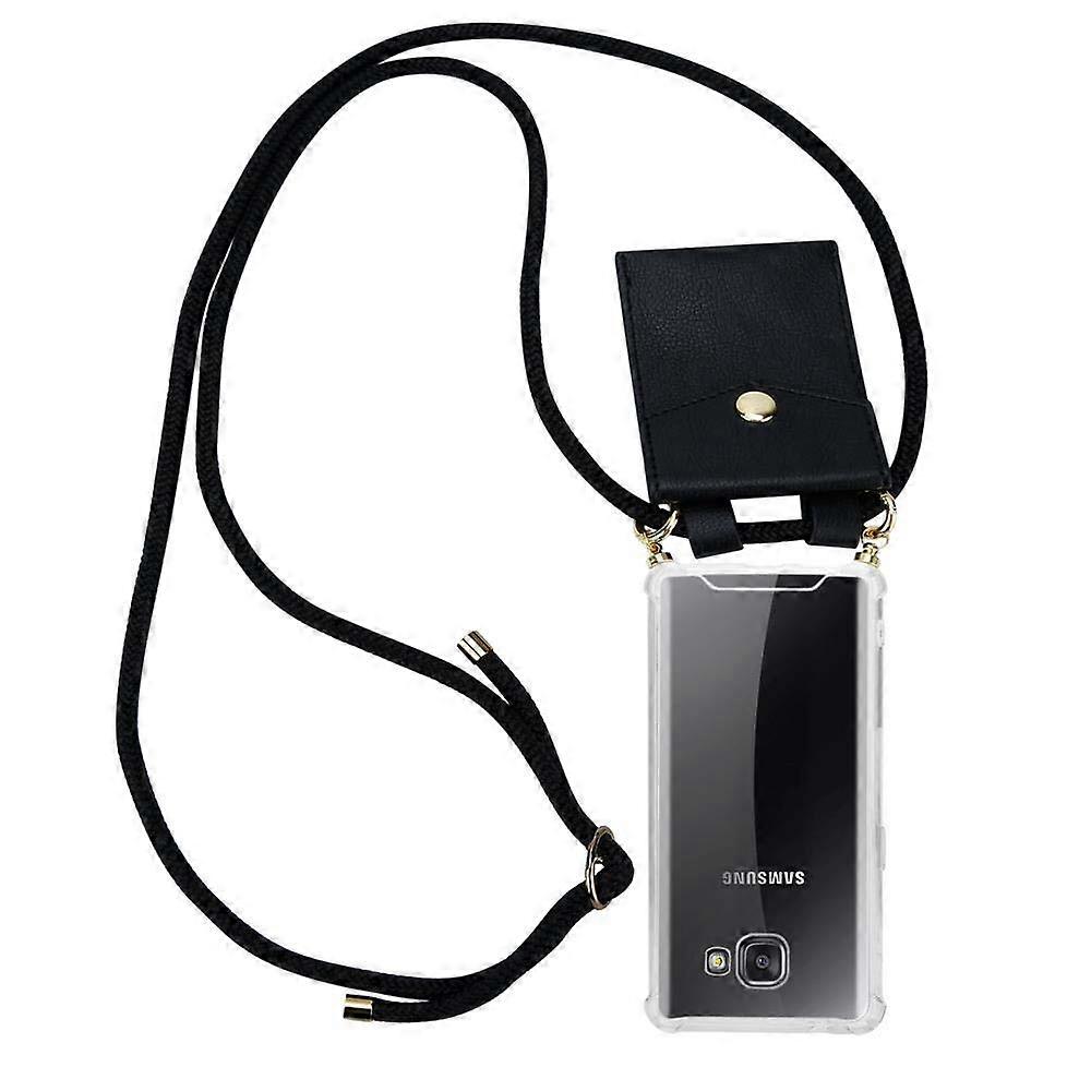 Cell Phone Chain for Samsung Galaxy A5 2016 Silicone Protective Case - Cord with Golden Elements