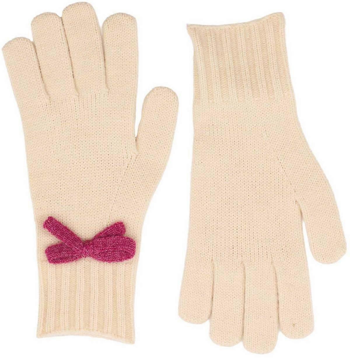Zelly Bow Detail Gloves - Cream/Pink