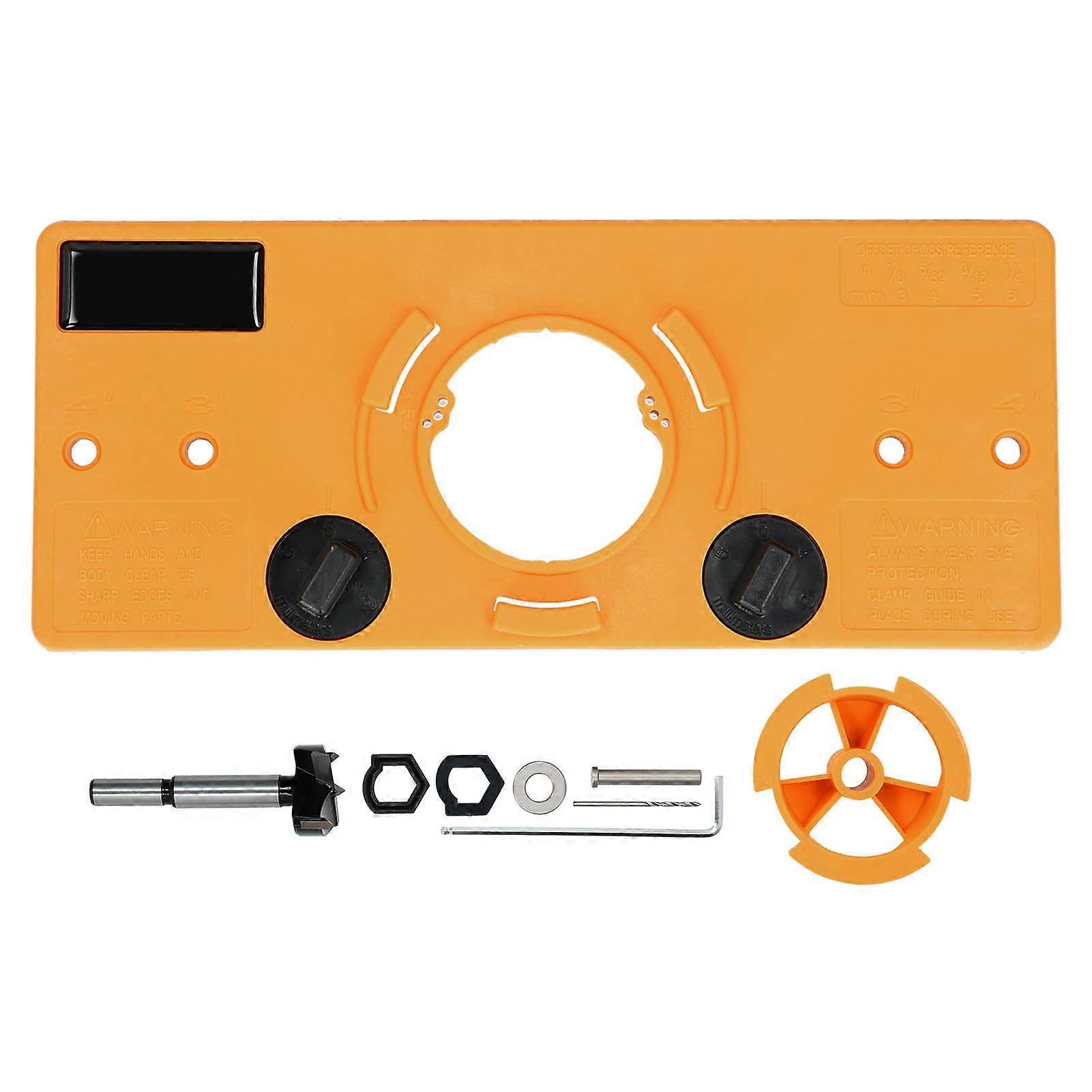 35mm Cabinet Door Hinge Jig with Drill Bit, Adjustable Hole Locator for Precise Woodworking