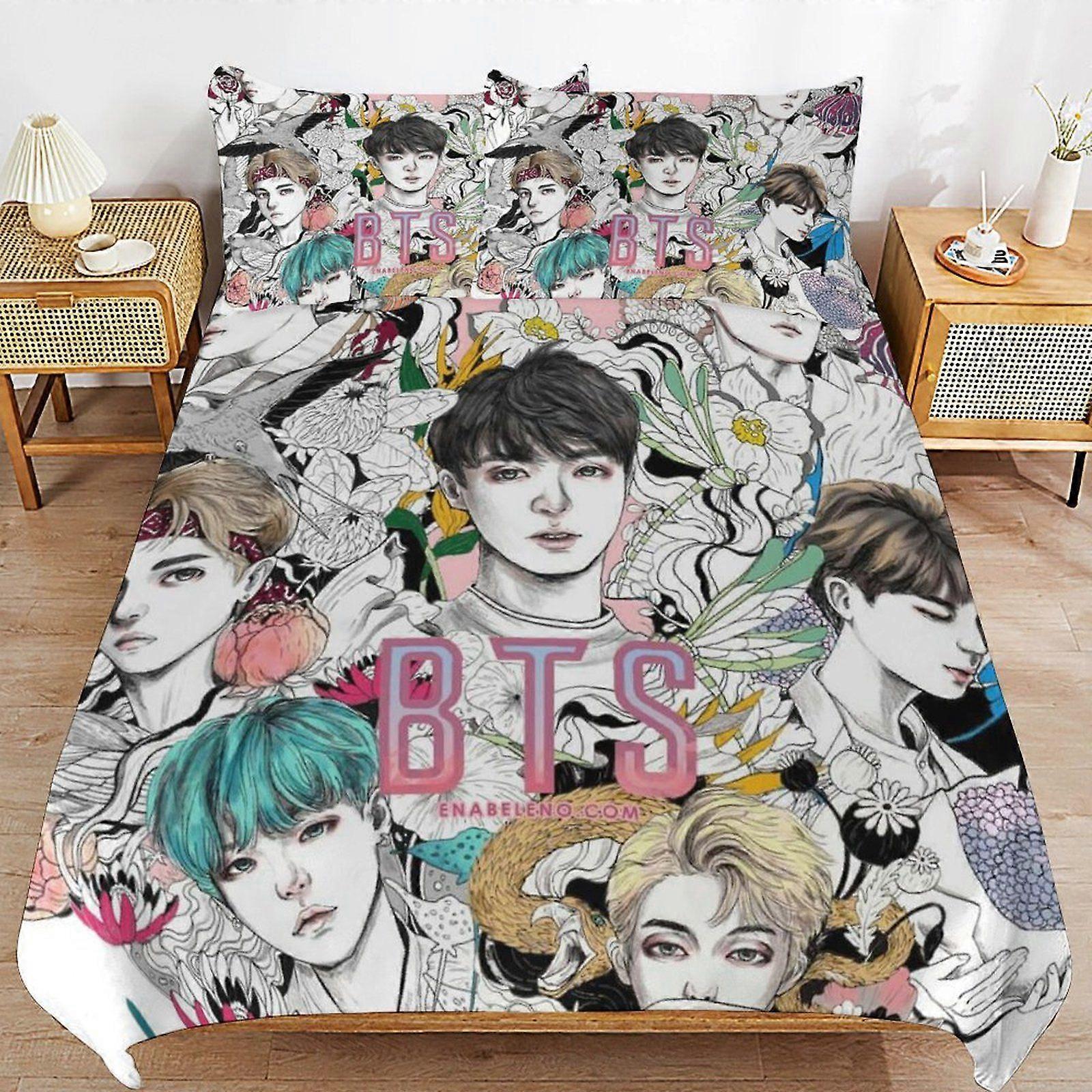 BTS Machine Washable Easy Zip Soft Bedding Support Consistent Layer Duvet Cover Sets Choice