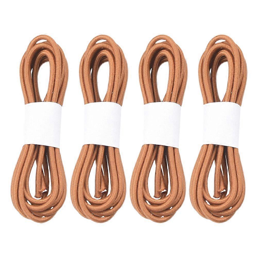 4 Rolls of 1m Connecting Ropes Elastic Rubber Bands Spare Ropes Metal Buckle Elastic Cords for Traveler Notebook Accessories (Camel)