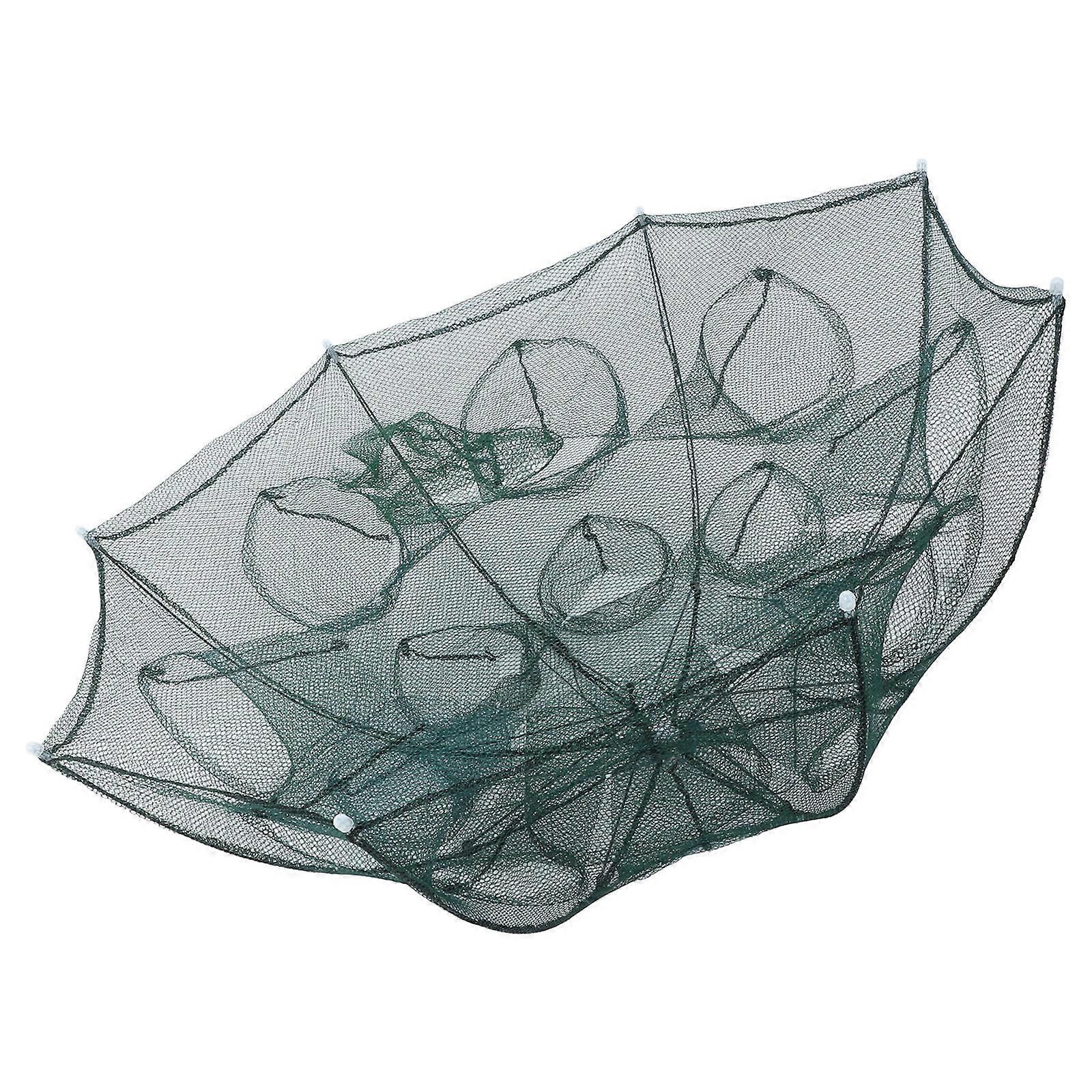 Épuisette à crevettes en forme de parapluie, portable, durable et facile à ranger, verte, 1 pièce
