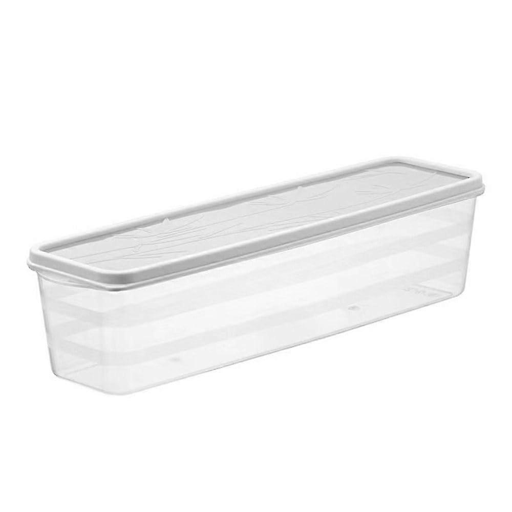 Large Capacity Pasta Storage Container, Rectangular Spaghetti Box, Easy Open, Grey