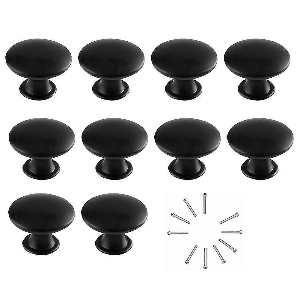 10pcs Hollow Round Flat Head Pull Handles Knobs With Screws For Drawer Cabinet