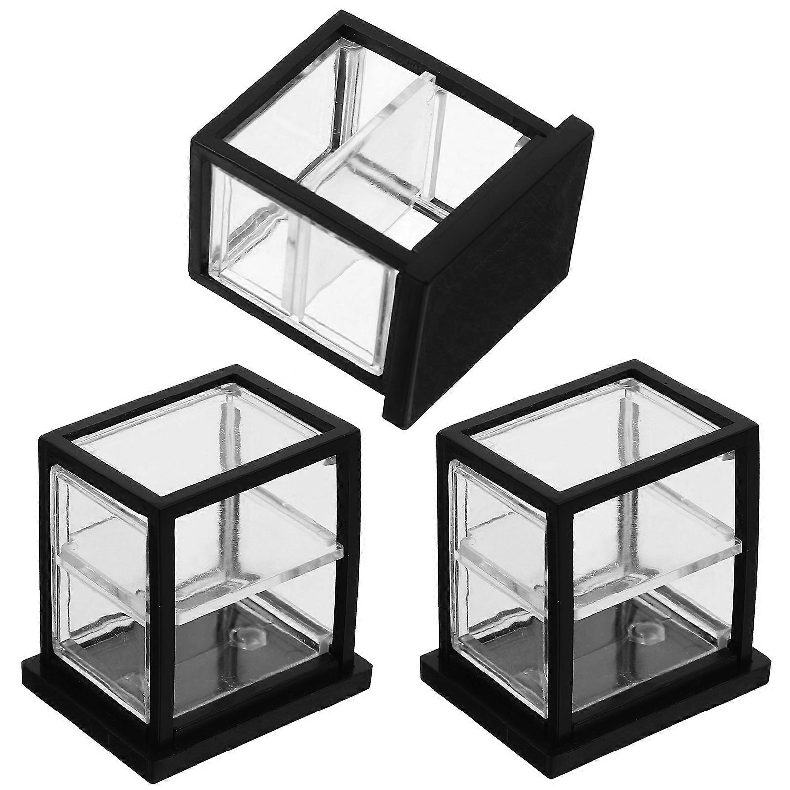 Miniature Bakery Case Display Cabinet Transparent for Decoration 3Pcs