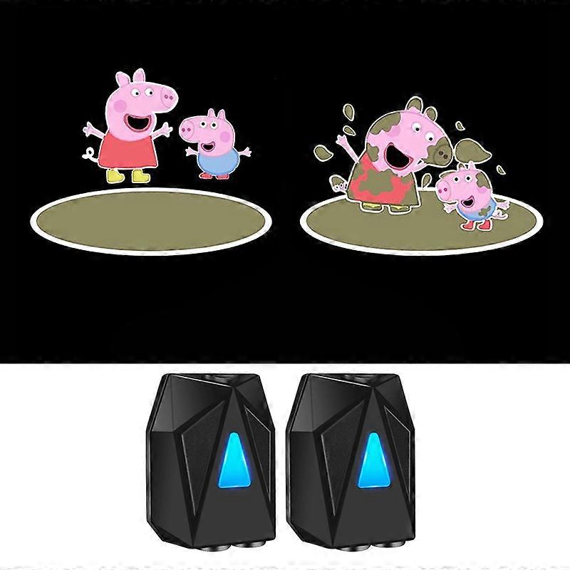 F3 2Pcs/Set Car Dynamic Welcome Light Car Door Projector Lights LED Logo Shadow Emblems Wireless Lig