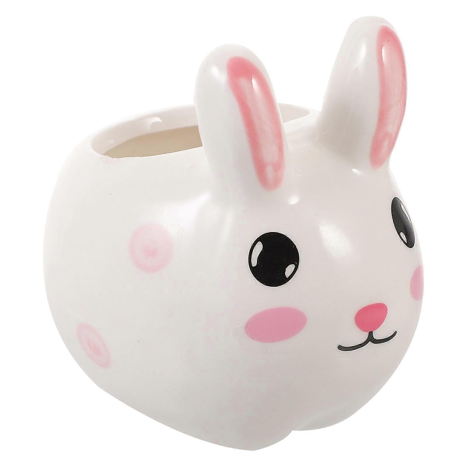 Cartoon Animal Ceramic Rabbit Flowerpot for Plants Use