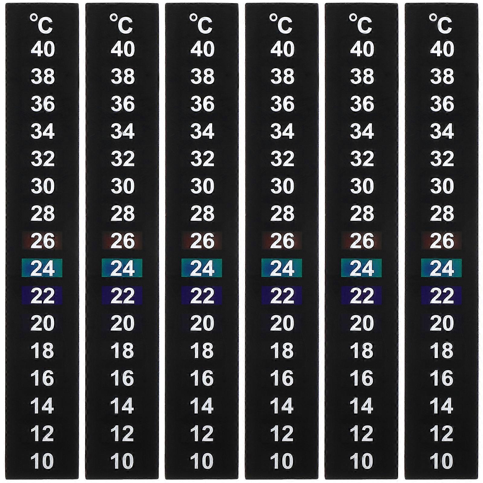 Thermometer Stick Digital for Aquarium Surface Adhesive 10Pcs Black Strip