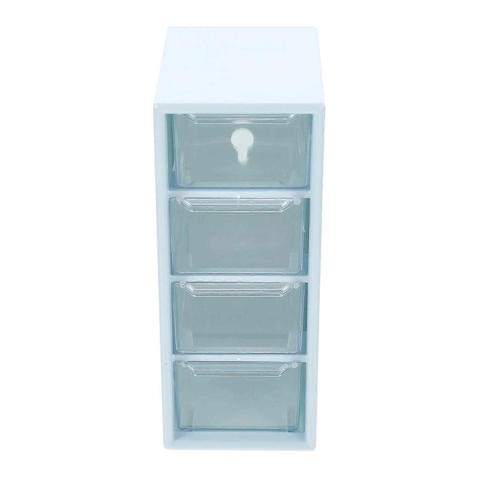Desktop Storage Box Multi Layer Jewelry Storage Box for Home Use Blue Plastic