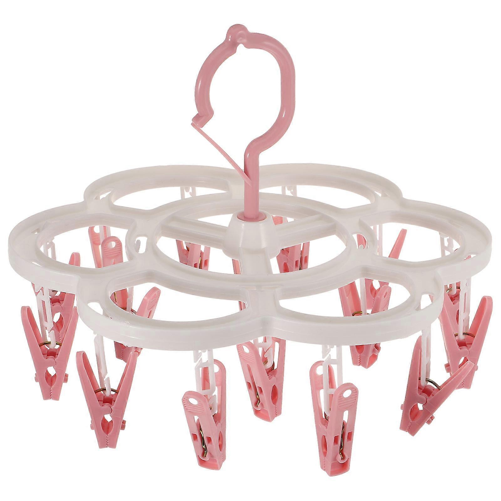 Laundry Collection Rack Drip Hanger Laundry Hangers Pink 26.2X26.2CM Quick Drying PP Material 1Set