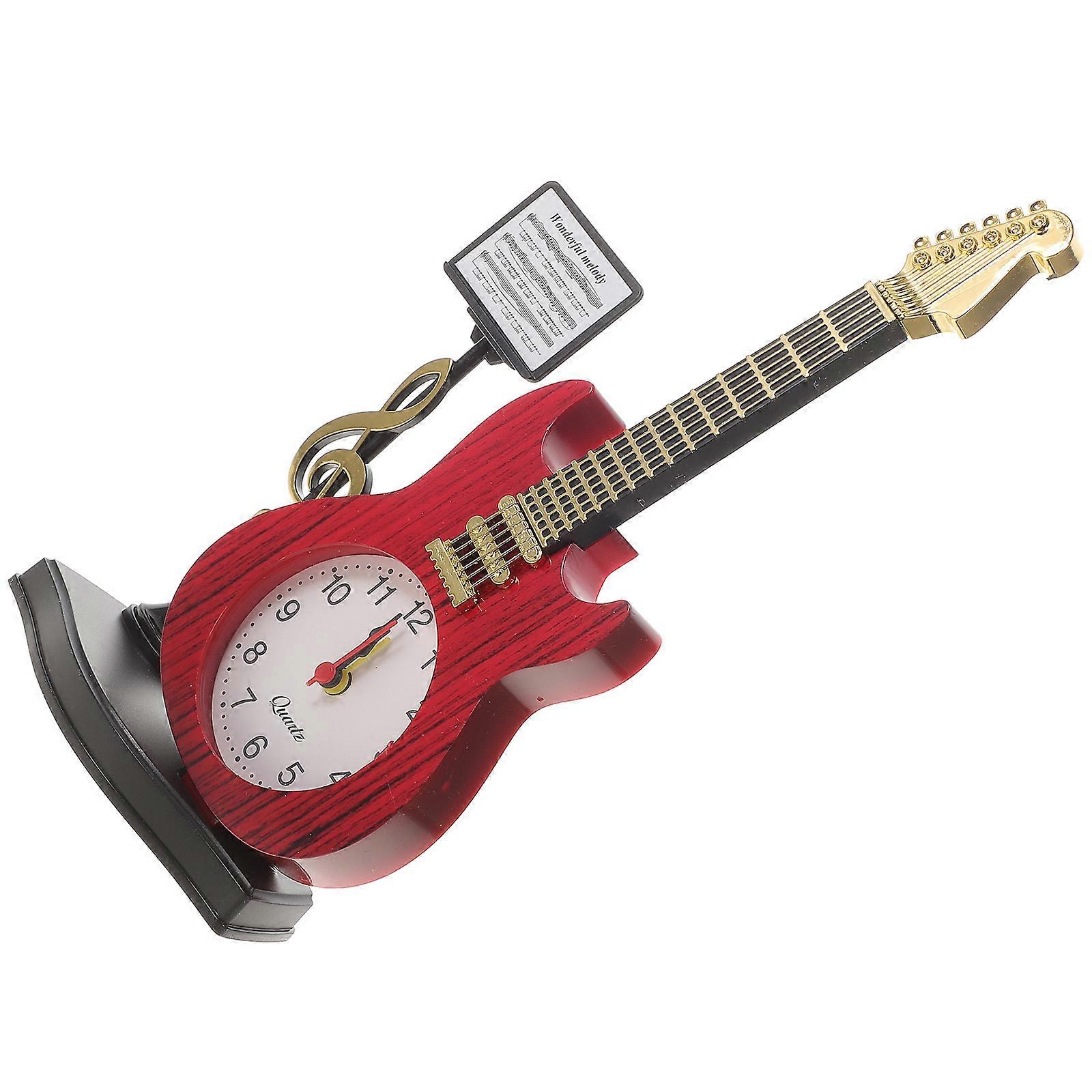 Creative Musical Clock Violin Shape Tabletop Clock Suitable For Coffee Shop Bar Decoration 1Pack