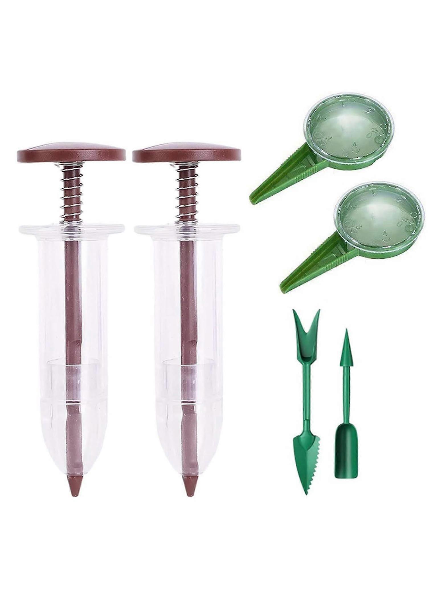 6 Pack Handheld Seed Spreader and Sower Set with Adjustable Dispensing Dibber and Widger Tools