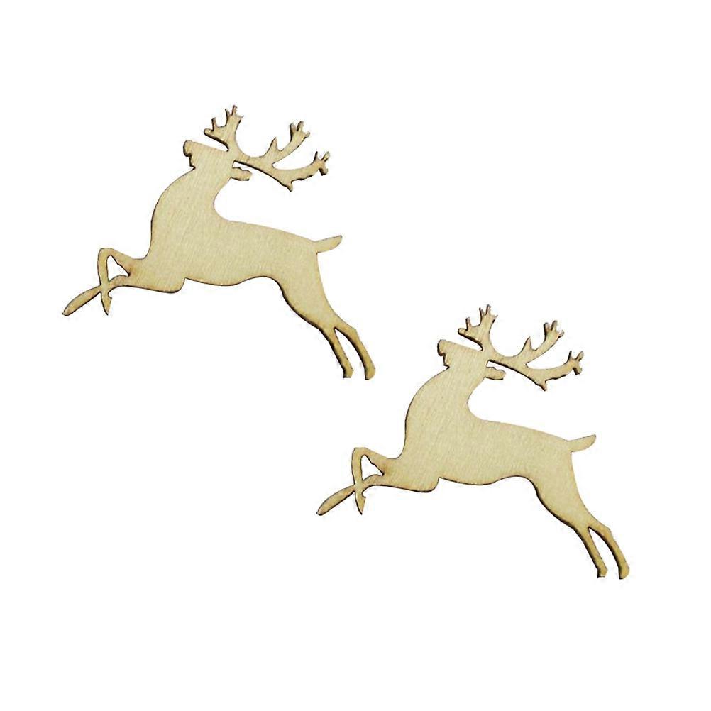 Golden Wood Chips for Crafts Deer Shape with Creative DIY Function 10Pcs
