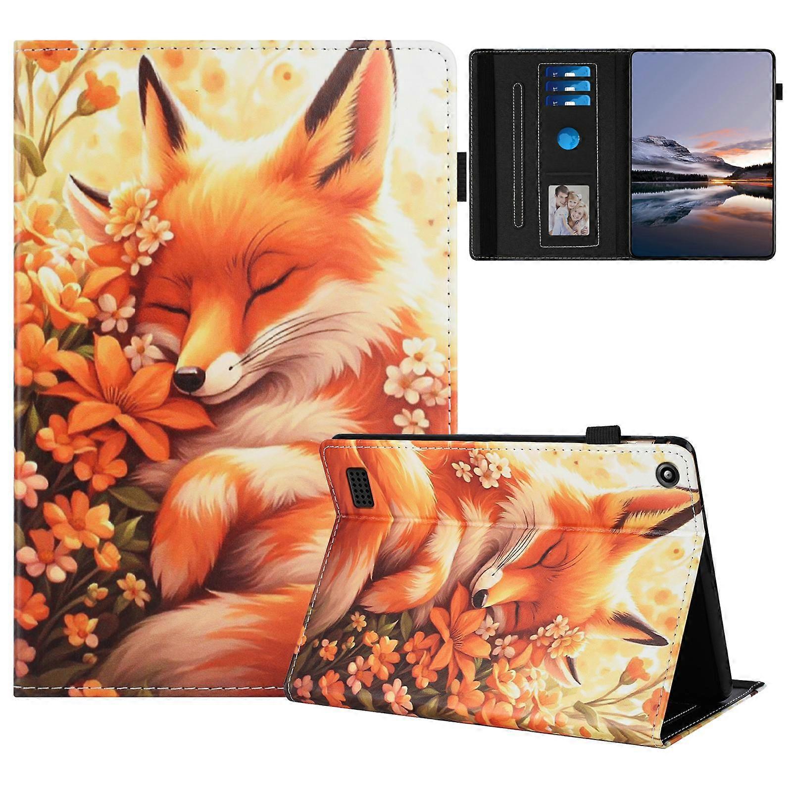 Tablet Case For Amazon Fire 7 (2019)/(2017)/2015 Pattern Leather Cover Auto Sleep/Wake, Card Holder