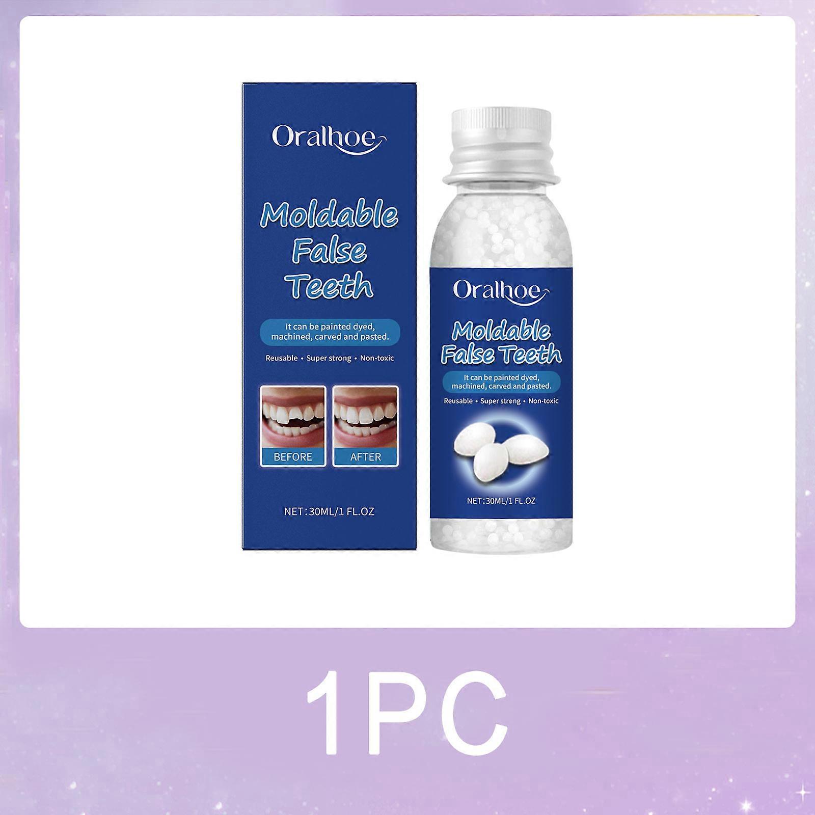 Moldable False Teeth Solid Glue Fixing Missing Broken Teeth DIY Halloween Denture Adhesive Temporary Resin Fake Teeth Repair Kit