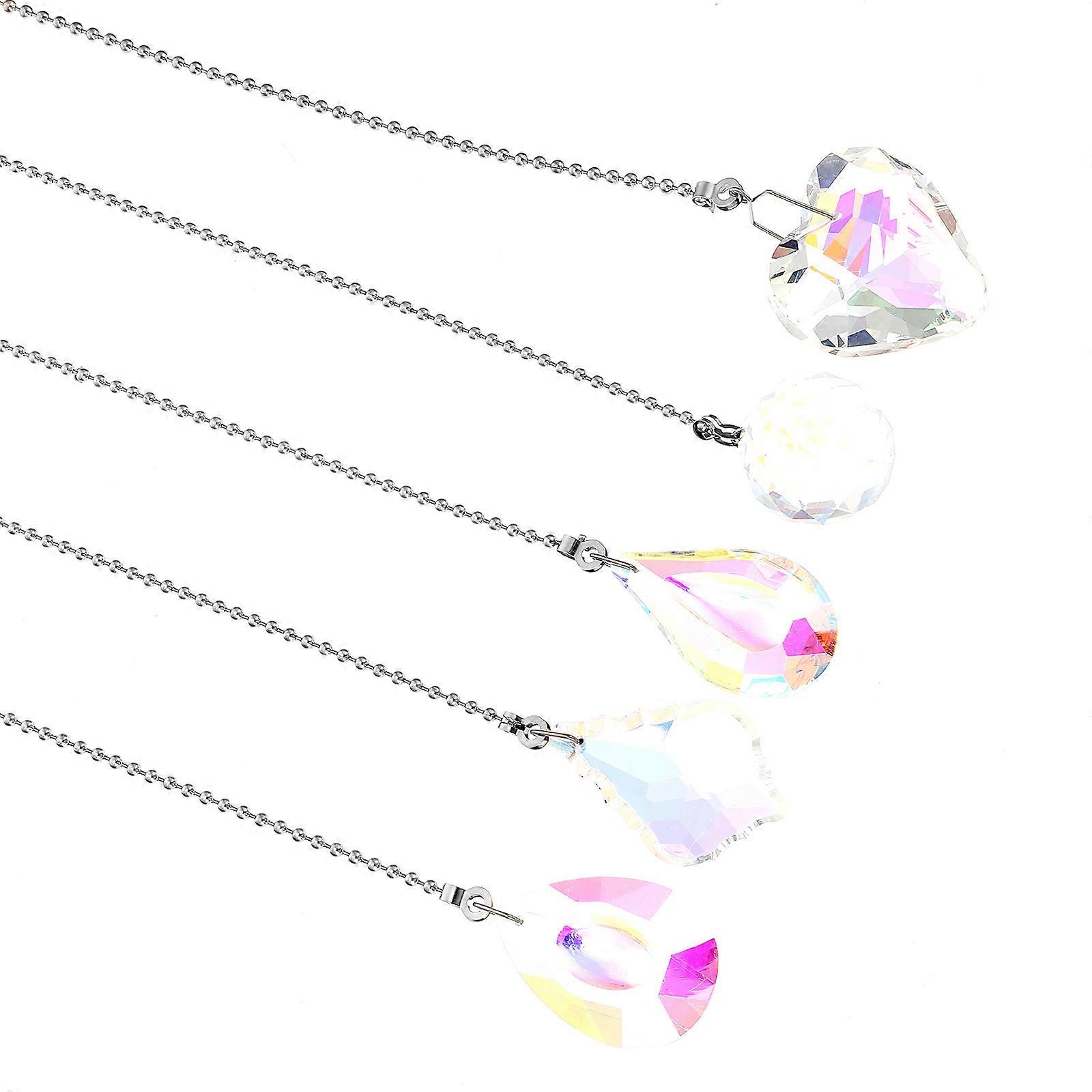 Durable White Crystal Ceiling Fan Pulling Chains for Home Use 5Pcs Accessories
