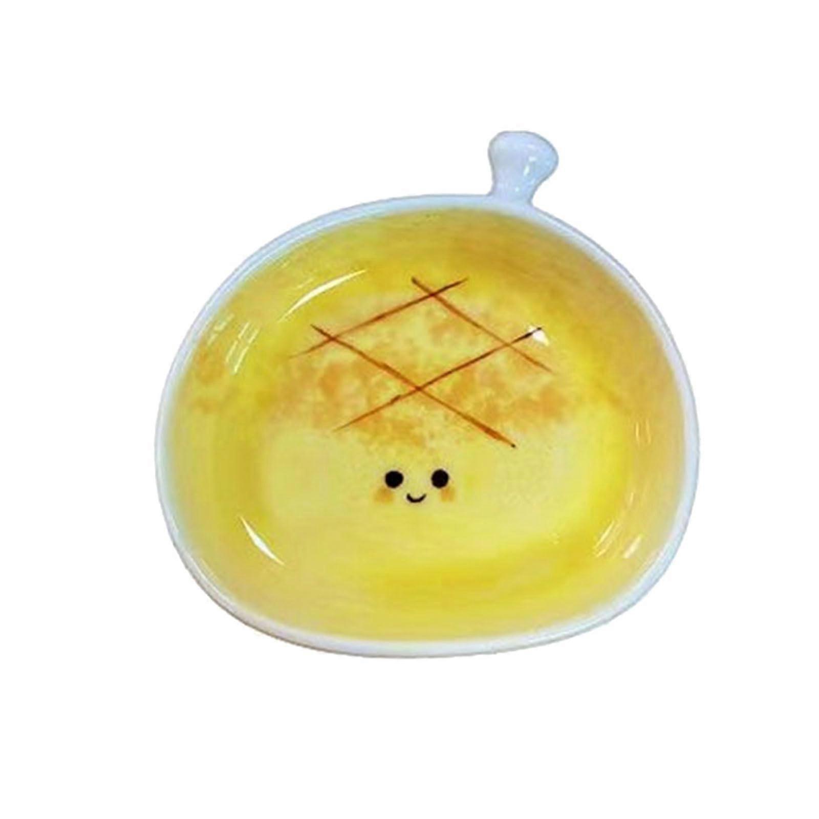 Ceramic Dipping Plate Whimsical Bread Shaped Serving Dish Microwave Safe for Snacks and Desserts