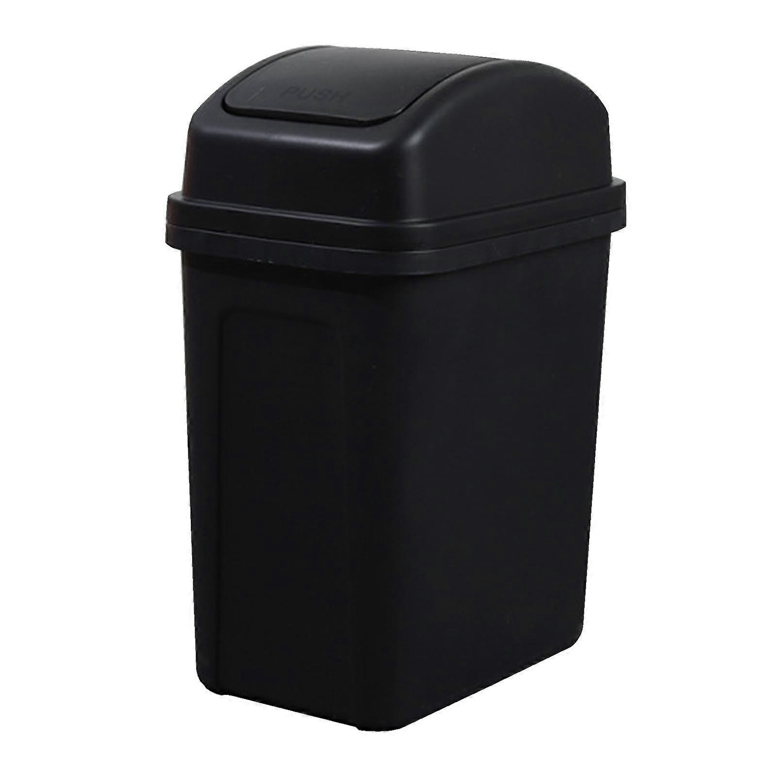Kitchen Trash Can with Easy Press Swing Lid, ABS Plastic Waste Bin for MultiRoom Home Use