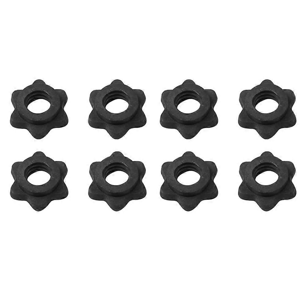 Dumbbell Spin Lock Collars with Secure Weight Lock, 8pcs Black Plastic Hex Nut for Barbell Bars
