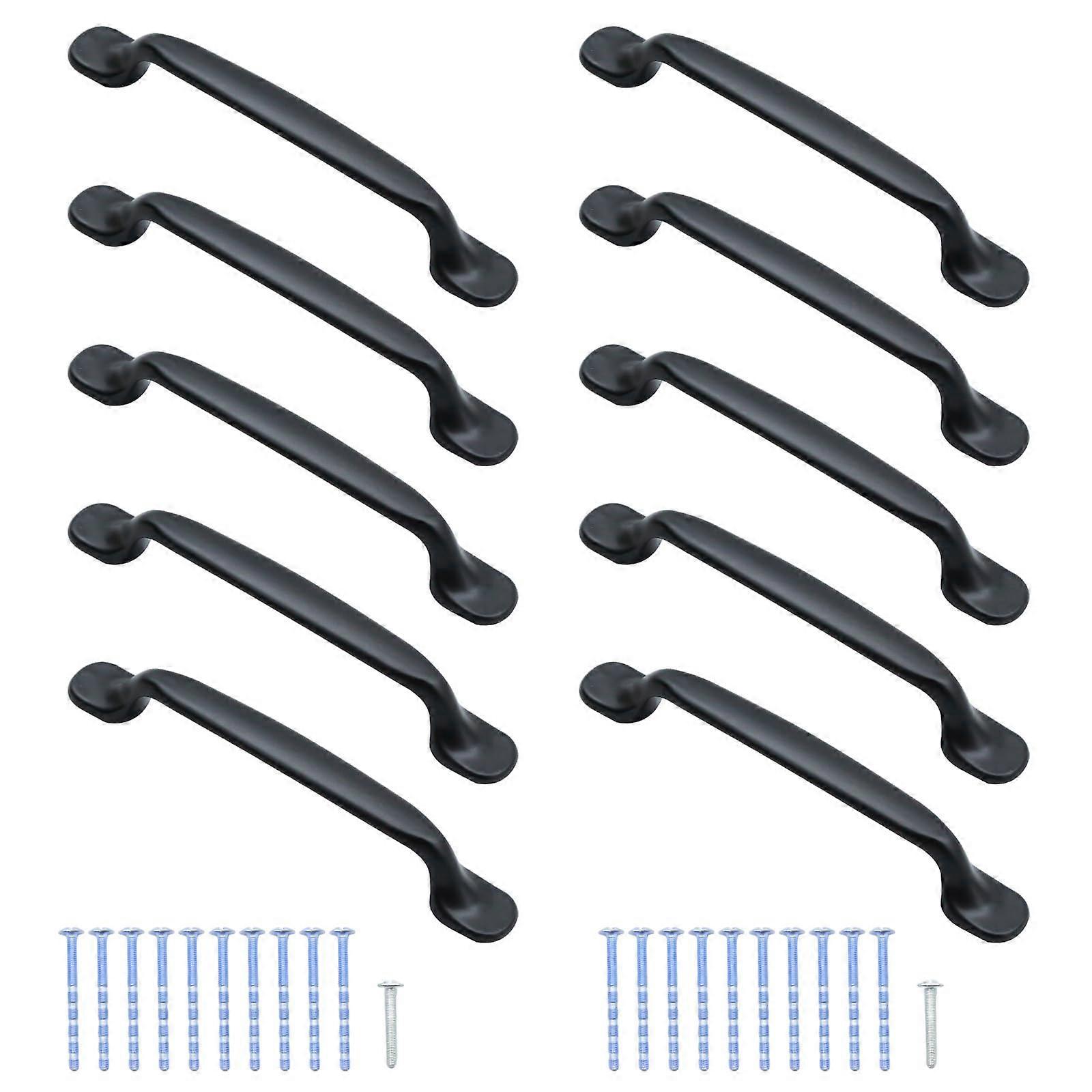 10PCS Matte Black Cabinet Pull Handles 128mm Modern RustResistant Kitchen Drawer Pulls