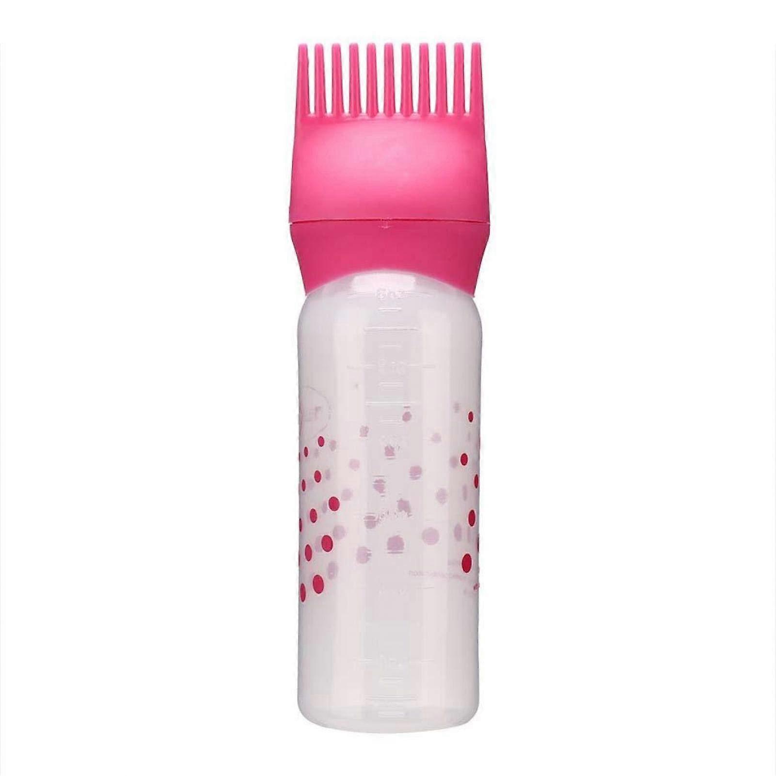 Hair Dye Applicator Bottle with Precision Root Comb, Even Color Distribution, 170ml Rose Red
