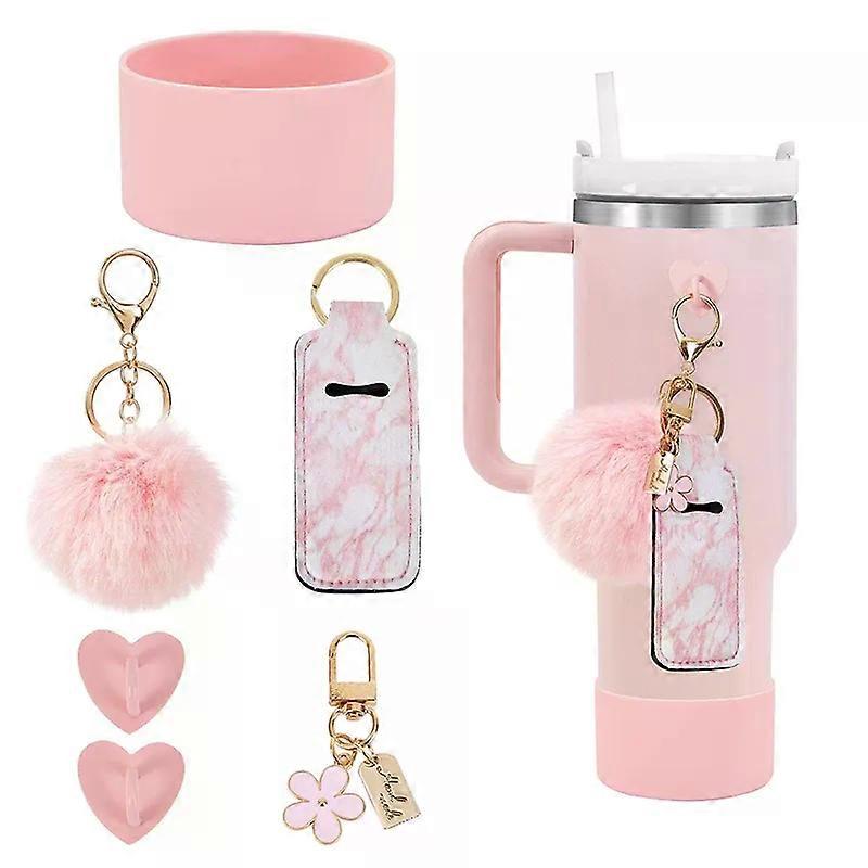 6szt Zestaw akcesoriów Butelka na wodę Pokrowiec na buty Mini haczyki Pomadka Pokrowiec Pom Daisy Charm Brelok do Stanley Tumbler