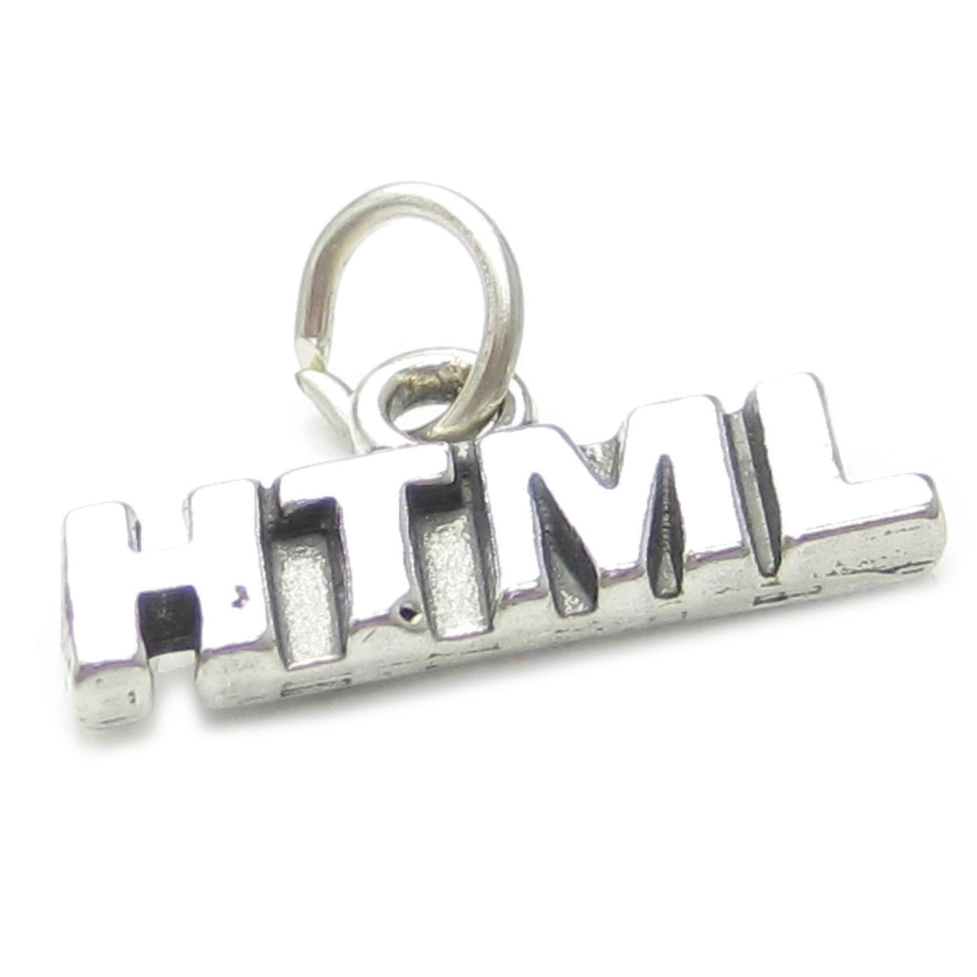 HTML sterling silver charm .925 x 1 Coding Web Code Design charms