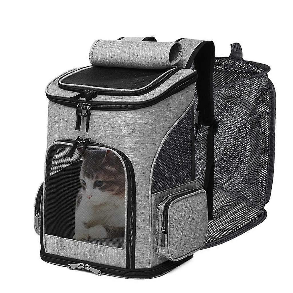 Pet Carrier Backpack with Breathable Mesh Back, Foldable Expandable Design for Comfortable Travel