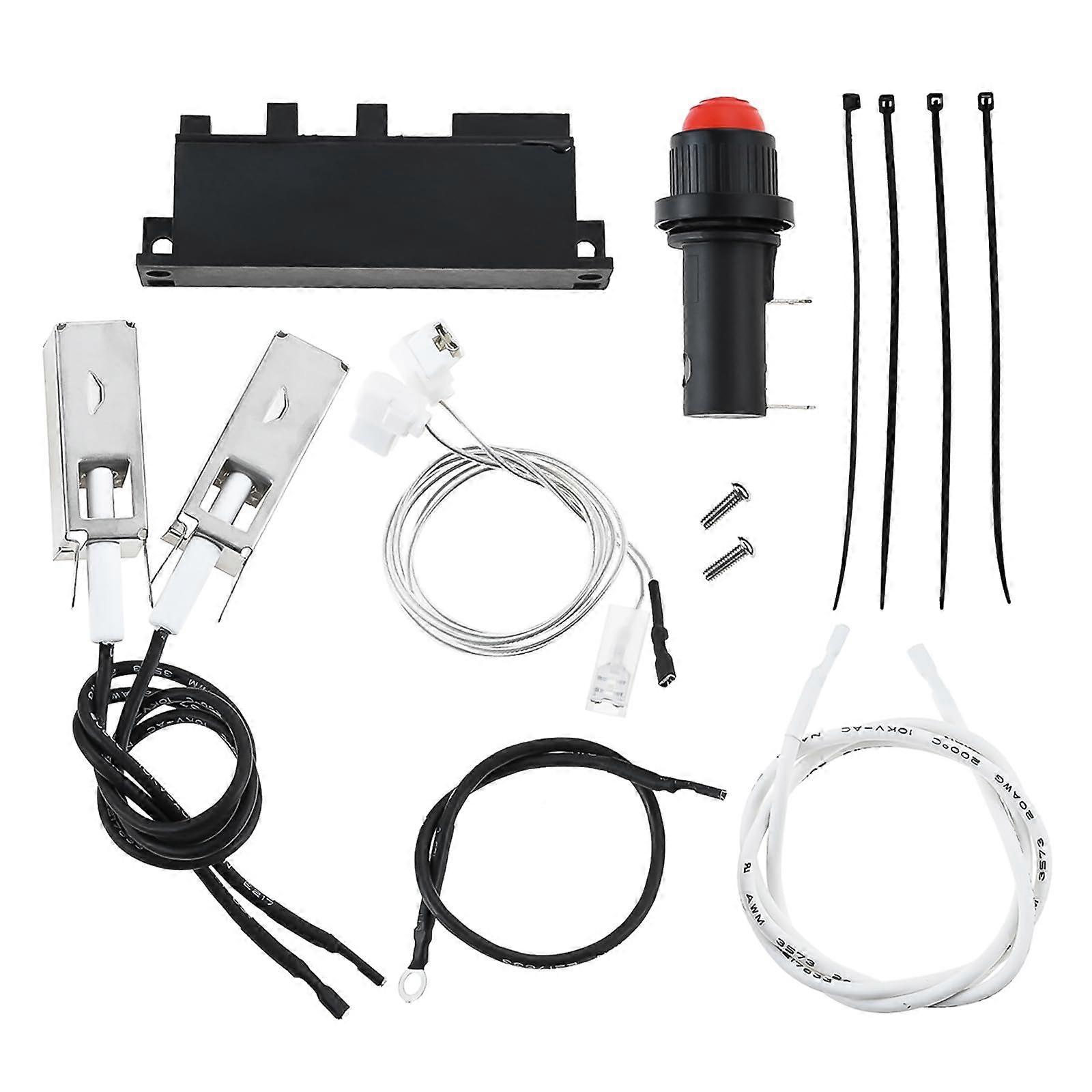 4 Burner Grill Igniter Kit for Weber Summit Silver B, Gas Grill Ignition Replacement with Push Button