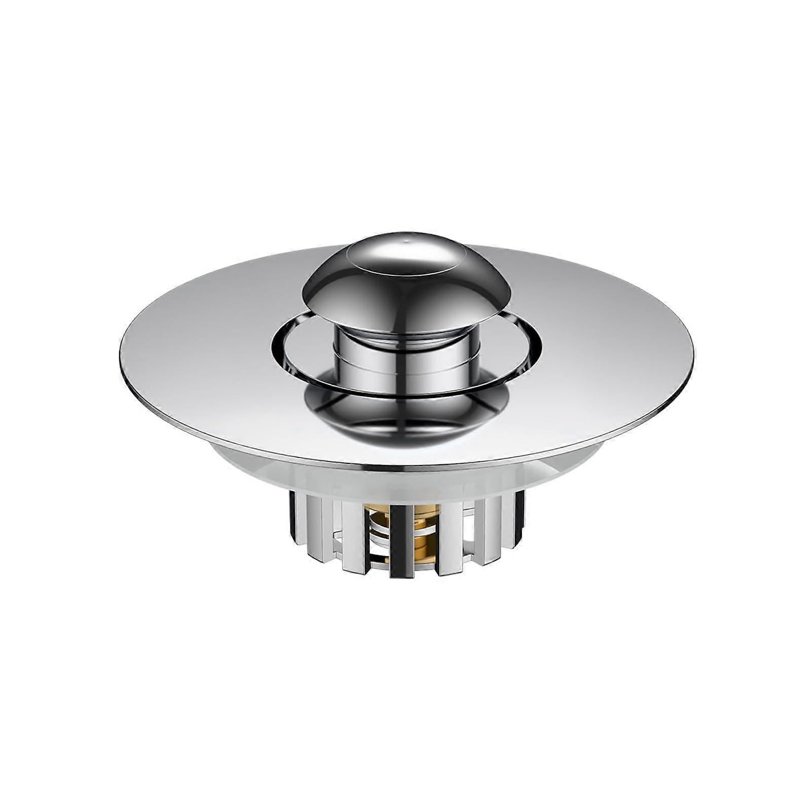 Rustproof Metal Bathtub Drain Stopper with Removable Filter Basket and Tool Pop Up Design