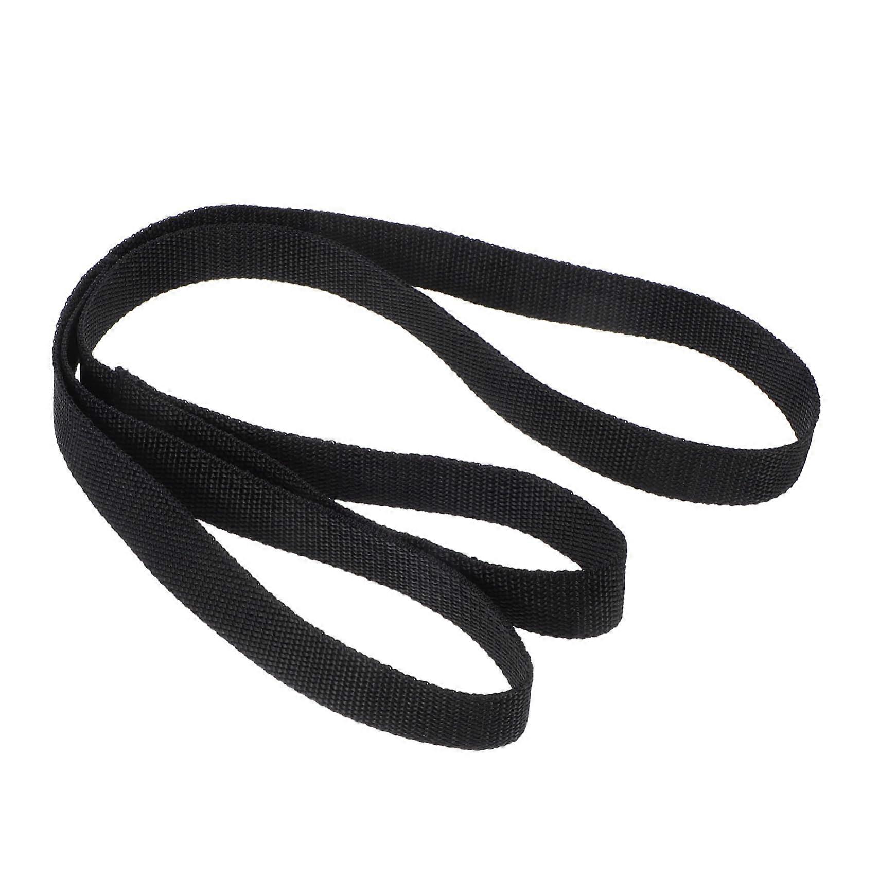 Leg Lifter Strap for Elderly and Disabled with Rigid Foot Loop and ExtraLong Handle Black