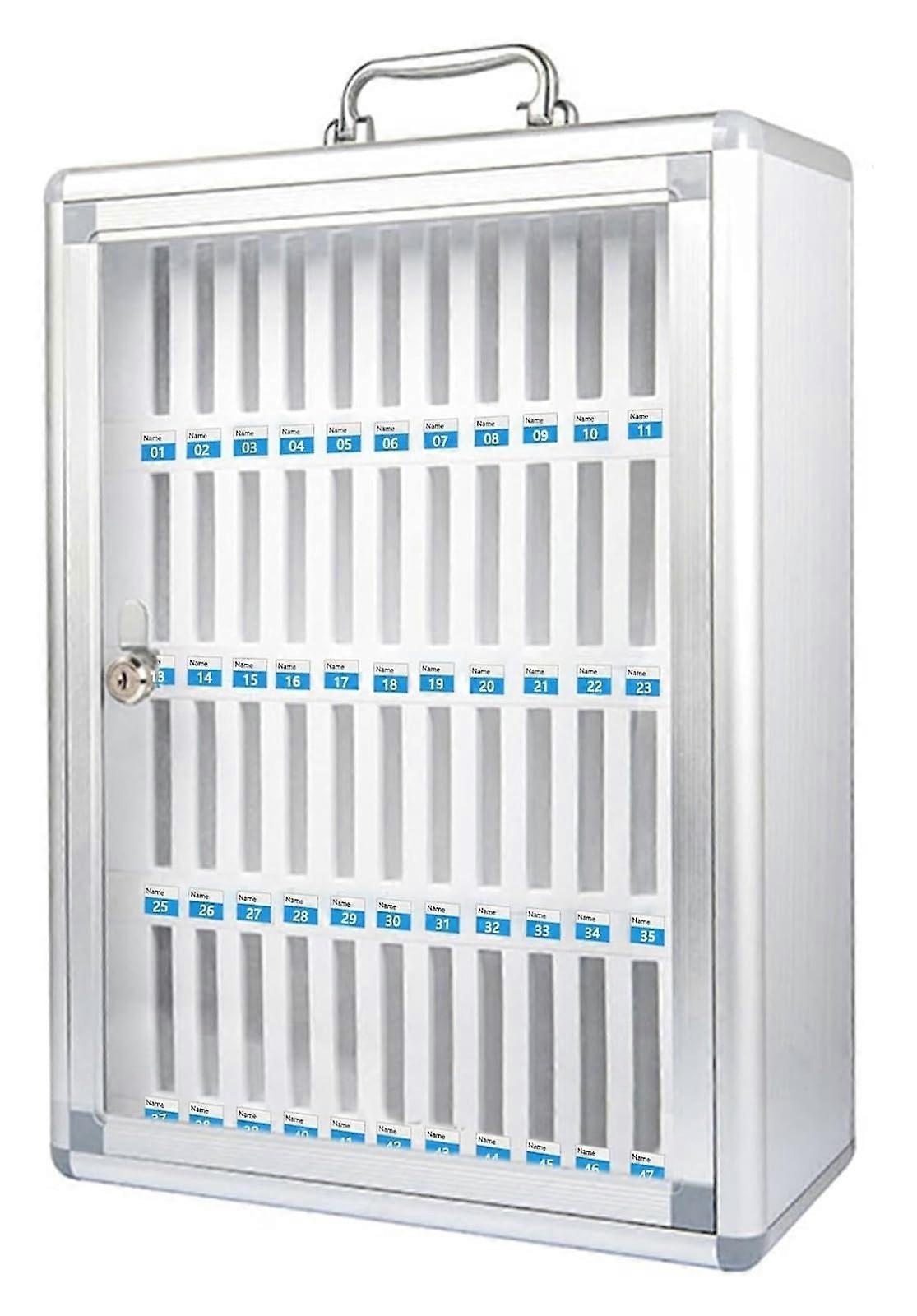 48 Slot Cell Phone Storage Cabinet with Lockable Compartments for Classroom Wall Mount