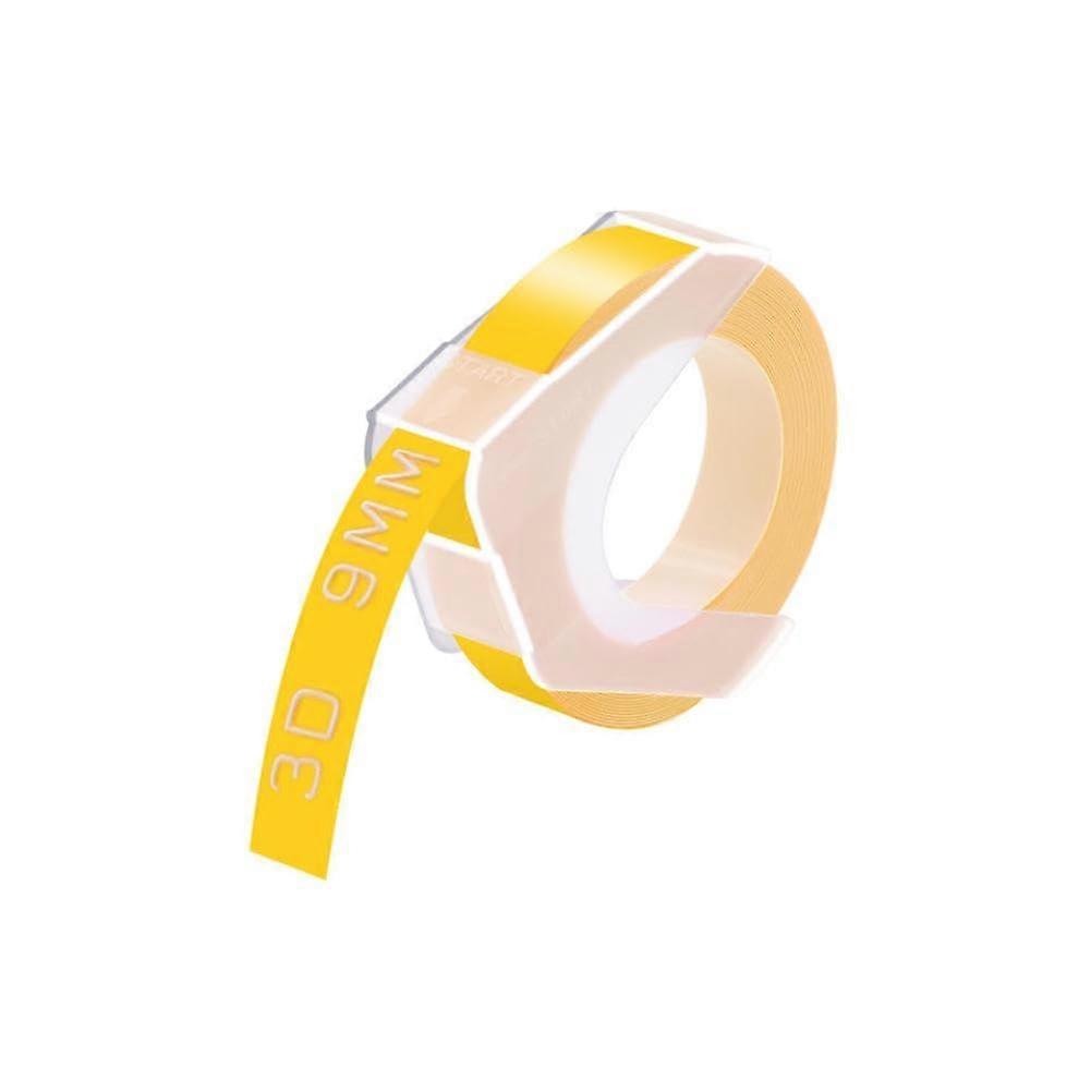 Embossing Label Tape White on Yellow 9mm 12mm Durable 3D Text Compatible with E101 E202 1540