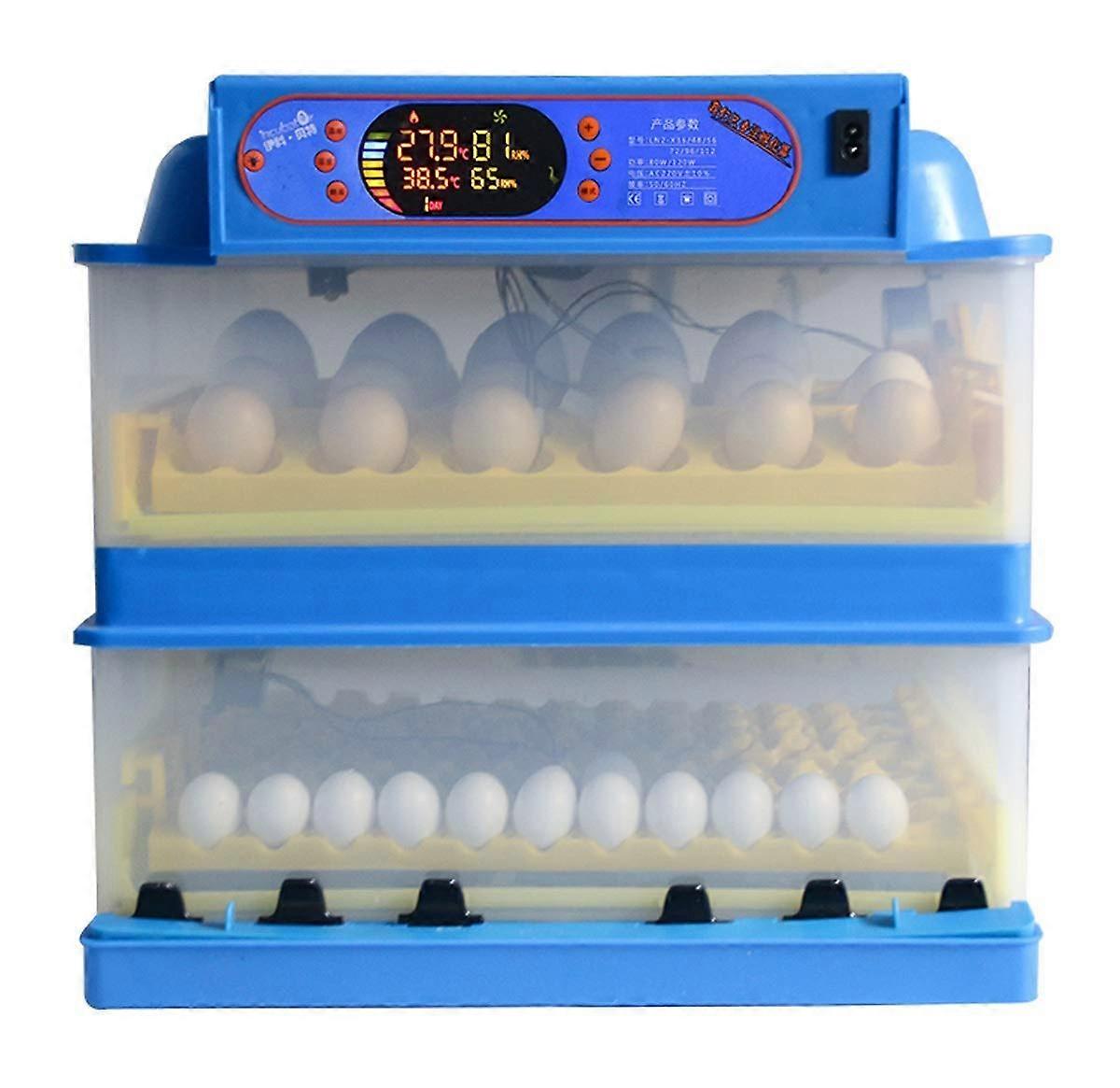 72 Egg Automatic Egg Incubator with Auto Turning and Builtin Humidity Control for Poultry