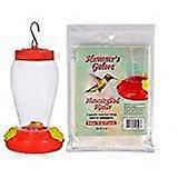 Hanging Hummingbird Feeder with Nectar, Compact 6.75 Inch ReadyToUse 2 Piece Set