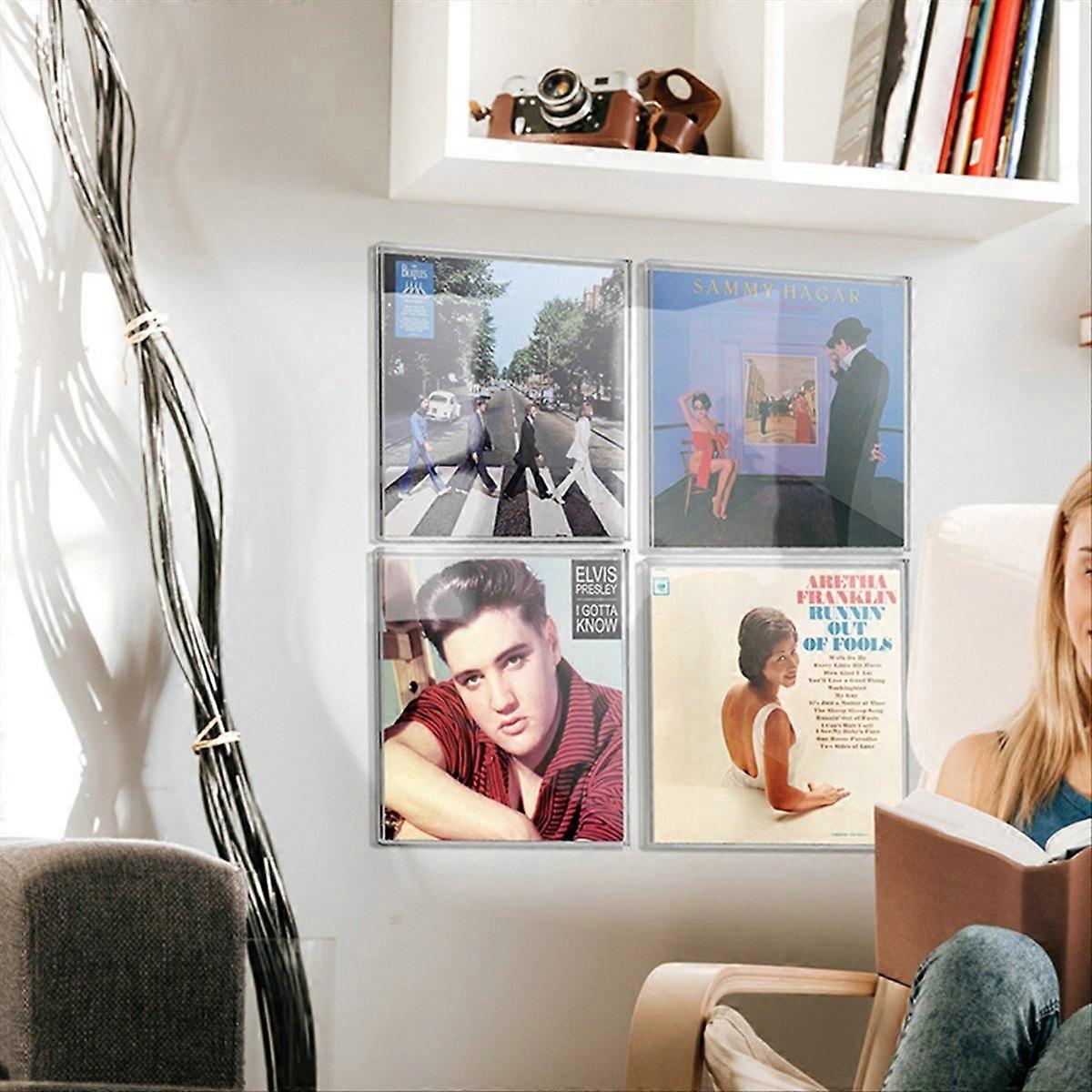 Estojo para discos de vinil com suporte de parede para discos de vinil de 12 polegadas